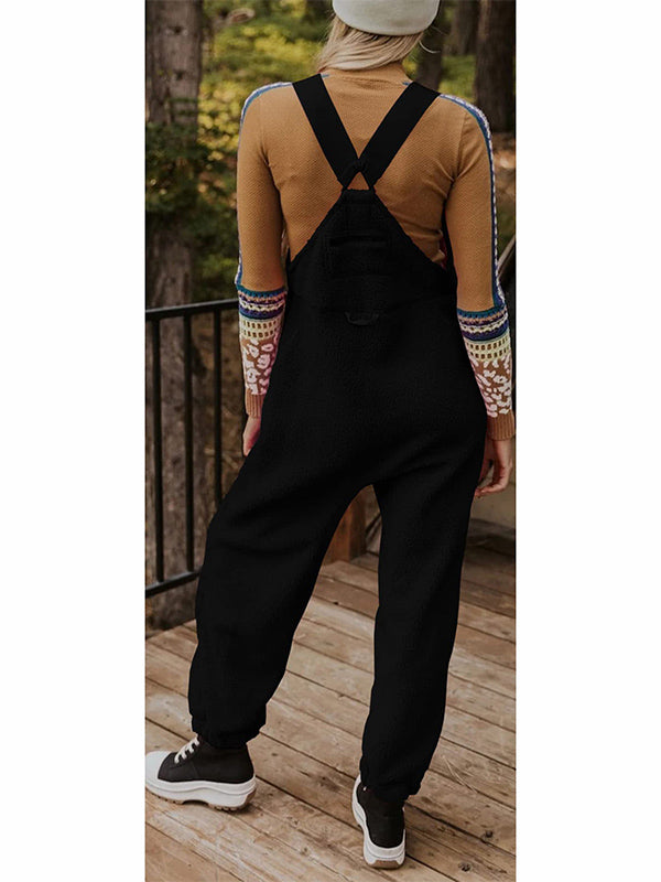 LUNA WILLOW | Fleece Thermal Overalls With Zippered Pockets