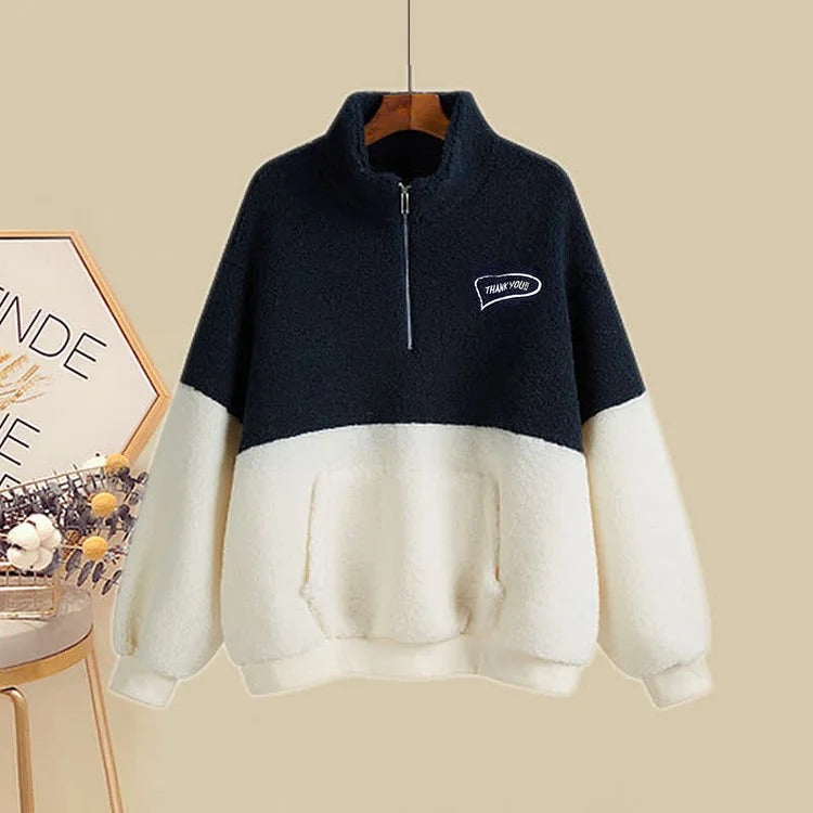 ZOEY | Cozy Kangaroo Pocket Half-Zip Plush 2 Set