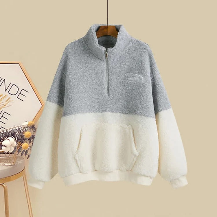 ZOEY | Cozy Kangaroo Pocket Half-Zip Plush 2 Set