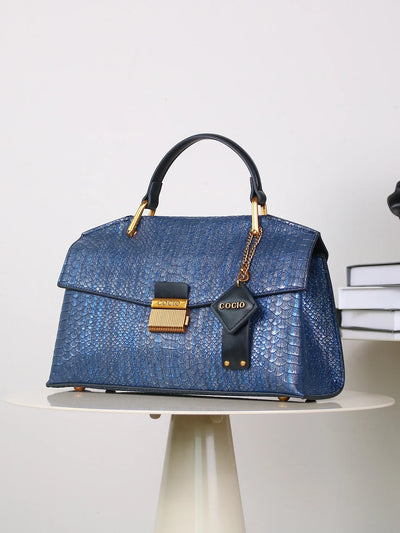 COCIO | Embossed Snake-Print Bag