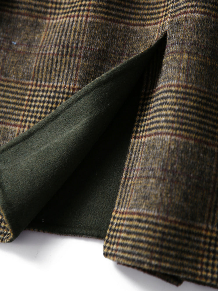 Theresa | Classic plaid wool coat for winter