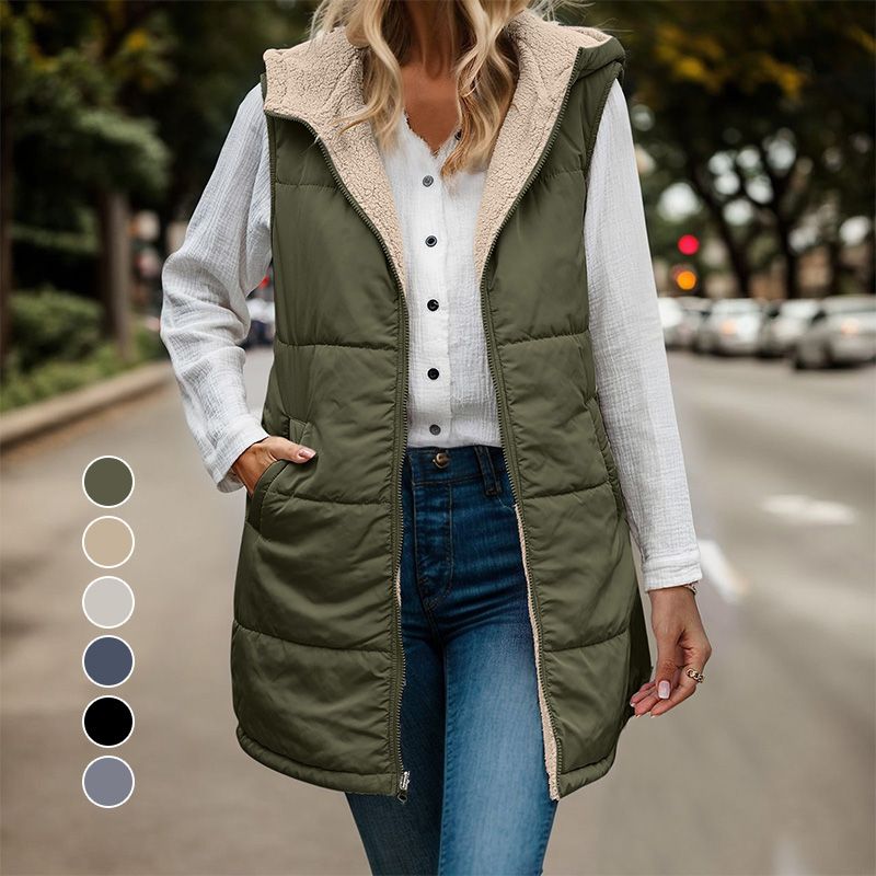 ASTRID| Reversible Sherpa Lined Puffer Vest