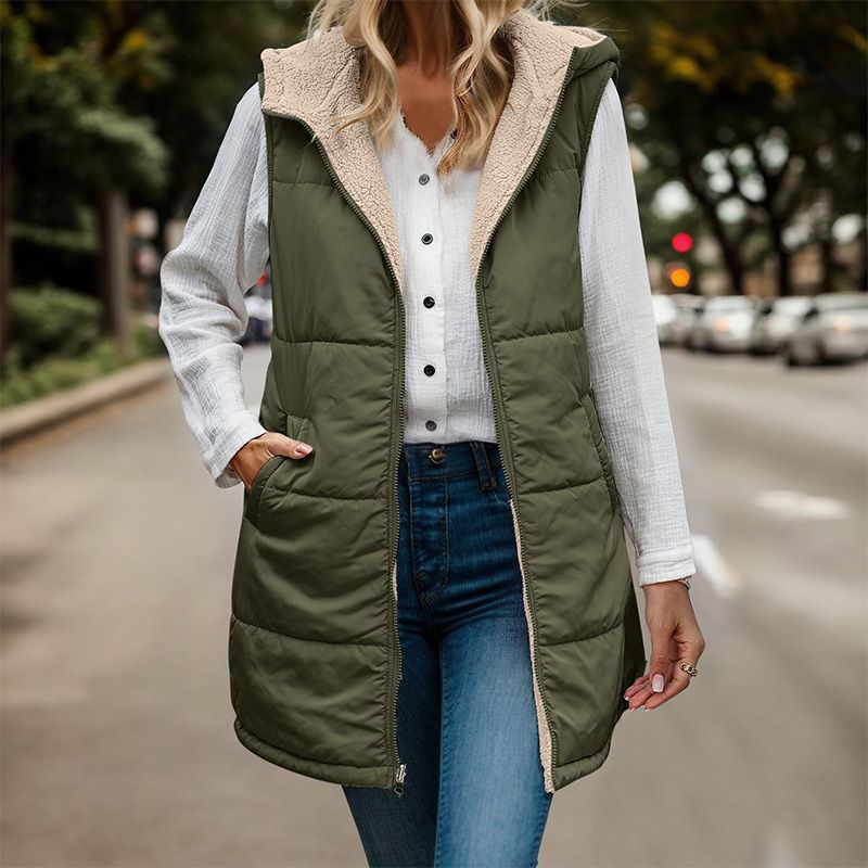 ASTRID| Reversible Sherpa Lined Puffer Vest