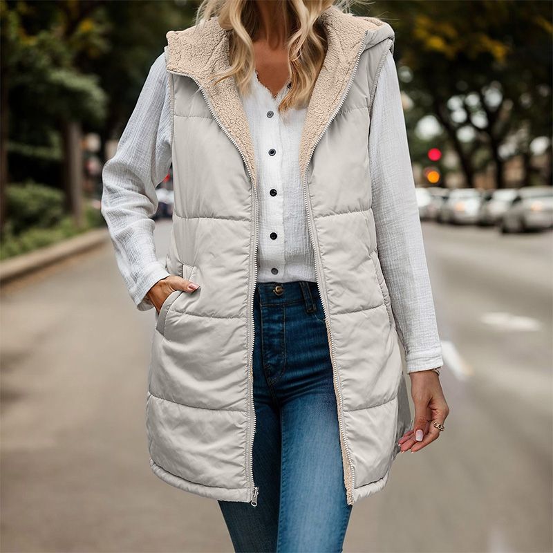 ASTRID| Reversible Sherpa Lined Puffer Vest