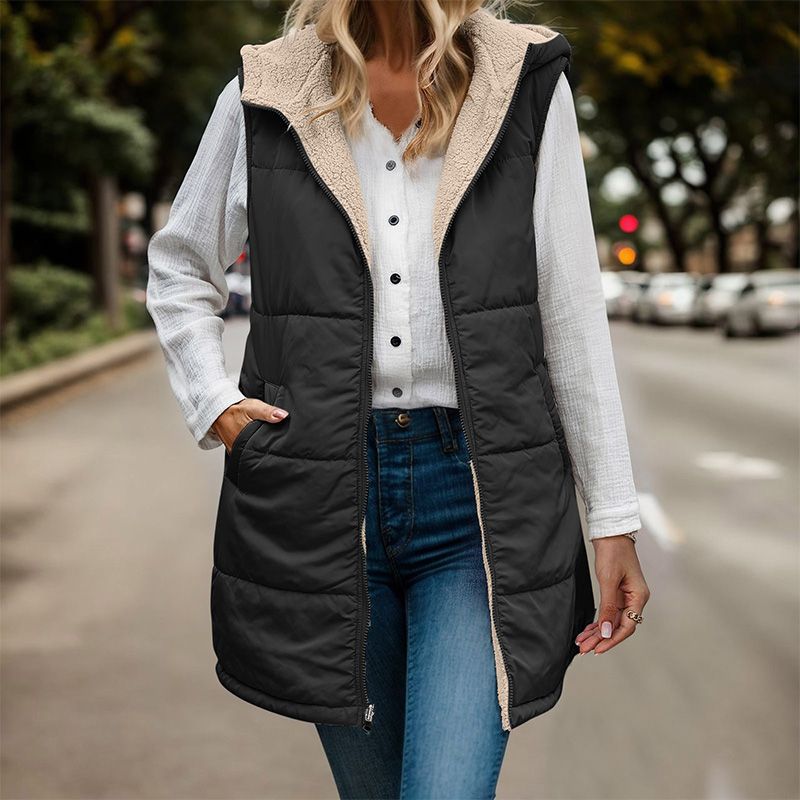 ASTRID| Reversible Sherpa Lined Puffer Vest